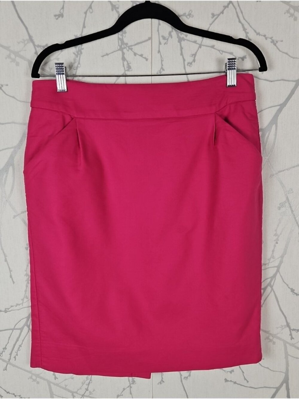 J. Crew Hot Pink Cotton Twill Pencil Skirt